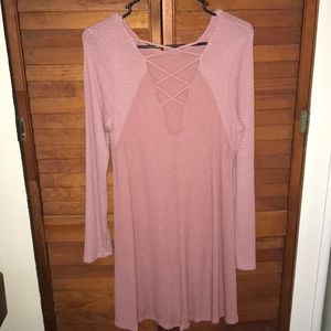 Pink sweater dress